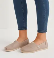 Toms Light Brown Grey Slip-On Loafers 6.5