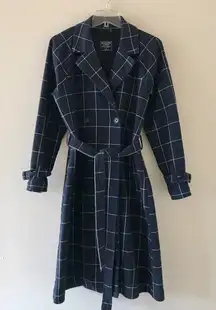 Plaid Belted Long Coat