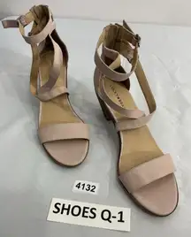 Womans Lucky Brand Dress Sandals 12 M Pink Back Zip Ankle Strap Open Toe Heel