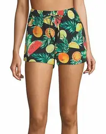 Womens City Streets Woven Shorts Black Fruit Punch Swim Cover Up Shorts - Sz L
