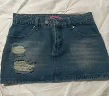 distressed mini skirt