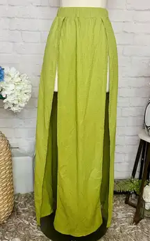 Avocado Green M Slit Skirt