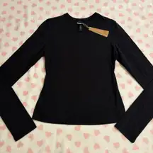 Skims cotton jersey long sleeve shirt black size medium New with tag