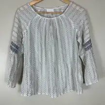 Greylin 100% Cotton Cottagecore Striped Boho Long Sleeve Blouse