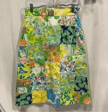Vintage 60’s-70’s lilly pulitzer patchwork fabric skirt tiger elephant