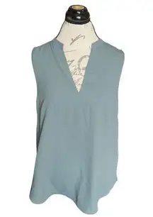 H&M Womens Blouse Sz 8 Sleeveless Green Summer Spring Girly Trendy Date night