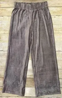 Soft Surroundings  Velvet Velour Ribbed Wide Leg Pull On Pants