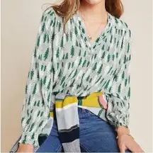 Anthropologie By Maeve Marisol Pine Blouse 12