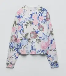 NWT  FLORAL JACQUARD KNIT SWEATER