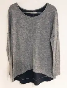 Sundays Two Raw Edge‎ High Low Gray Tunic Top Womens Size Medium