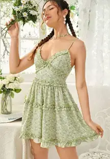 light green floral dress