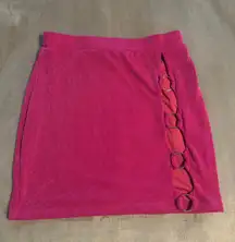 Pink Cut Out Mini Skirt