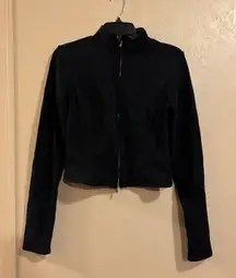 Good American Women's Compression Terry Mock Zip Top sz M