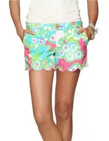 Lilly Pulitzer The Buttercup‎ Short Scallop Hem A Delicacy Floral Women’s Size 4
