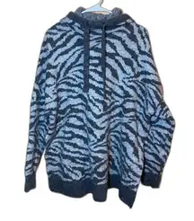 Zara Zebra Jacquard Wool Alpaca Sweatshirt Sweater Hoodie M/L