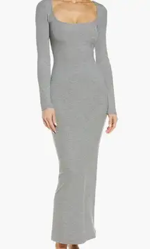 Skims Soft Lounge Long Sleeve Dress Size Small Gray $90.00 MSRP