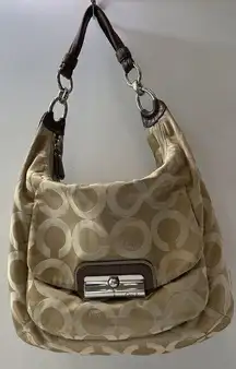 COACH Signature Gold Leather Shoulder Bag READ