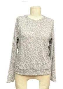 Beyond Yoga Leopard Favorite‎ Hacci Raglan Cropped Pullover Gray Size XS
