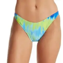 Kendall + Kylie Bikini Swim Bottoms Size L‎ Tie Die High Cut Low Rise NWT