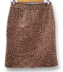 Ann Taylor Loft Brown & Black Giraffe Print Cotton Silk Pencil Skirt Size 2‎