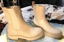 White, with little rhinestone around the top- Time & Tru Booties