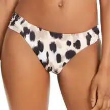 BAR‎ III Shirred Hipster Swimsuit Bottom Beige Leopard size XS NWT