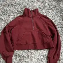 oversized scuba funnel neck smokey red size xs/s