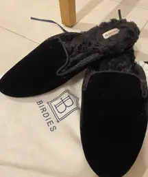 Black Faux Fur Slip-ons