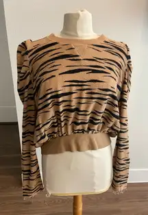 Free People Tiger Stripe Brown Women's Top