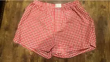 Red And White Plaid Shorts