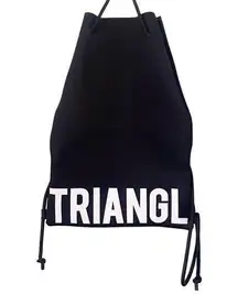 Triangl Black Neoprene Drawstring Bag Backpack Swimsuit Beach Pool