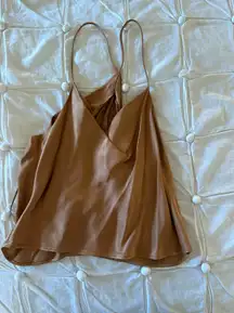 ZARA Cropped Cowl Silk Strappy Top