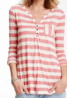 Lucky Brand red and white striped long sleeved top