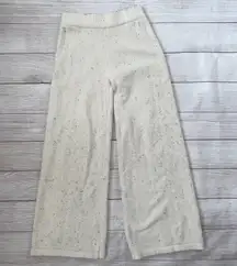 Cotton Candy LA pull on loungewear pants  Cream color with grey/black accents