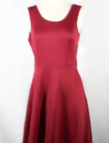 NWT Cranberry Toned Skater Style Dress with Open Back and Bow Detailing