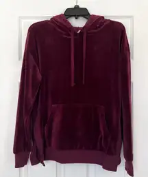 Better Together Velour hoodie sweatshirt burgundy S