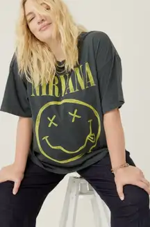 Daydreamer Womens T Shirt Nirvana Smiley Face Merch Tee Gray 2X