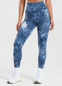 Gymshark Women’s Small Blue Tie Dye Full Length Elevate Leggings 