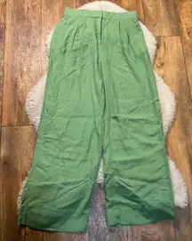 Abercrombie & Fitch Linen Blend Pants Size 6 28 Green Flowy Lightweight Womens