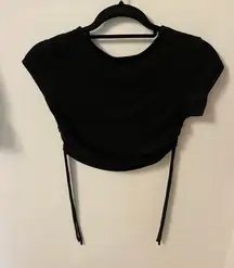 Cider Black Cropped Top with Side Ties