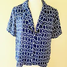 Gilli blue equestrian button down size large