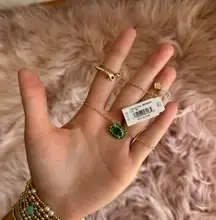 Kendra Scott Necklace Gold emerald green