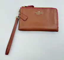 Coach VINTAGE Double Zip Pebbled Leather Wristlet/Wallet