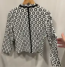 Joseph Ribkoff stretchy spotted bling zipper jacket boujee maximalist luxury