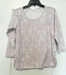 LAKE Pima Cotton Pajama Top in Wildflower Vine