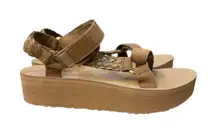 TEVA‎ FLATFORM UNIVERSAL INTERWEAVE CARIBOU WEBBING WOMEN'S SANDALS SIZE US 11
