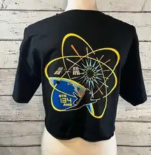 Chemistry NASA Cropped T-Shirt Black w Front & Back Graphic-Medium