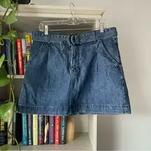 Denim Mini Skirt with Belt