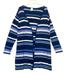 Blair Striped Knit Cardigan Sweater Women’s XL long open front oversized stripes
