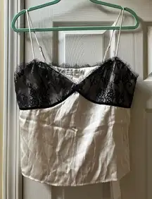 Abercrombie & Fitch Cream and Black Lace Babydoll Cami